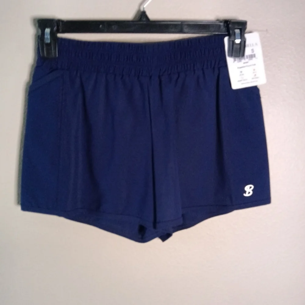 Sofibella UV Staples 3" Short 2017 Navy Blue Pockets Elastic Waistband Sz S NWT - Picture 2 of 8